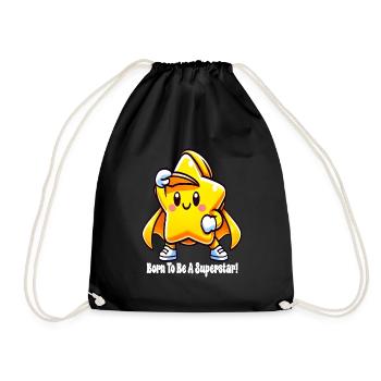 Born to be a superstar - Drawstring Bag - black - Front