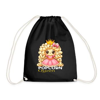 Popcorn Queen - Drawstring Bag - black - Front