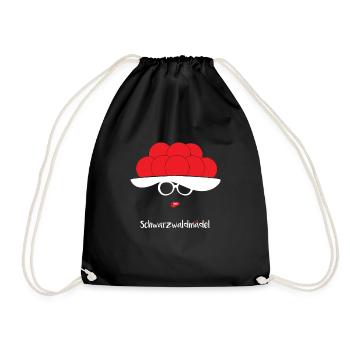 Schwarzwaldmädel Schwarzwald Bollenhut Geschenk - Turnbeutel - Schwarz - Vorne