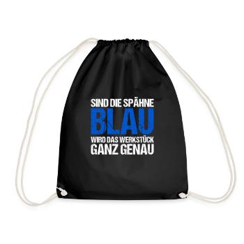 Mechaniker -Spähne Blau Werkstück Genau Fräse - Turnbeutel - Schwarz - Vorne