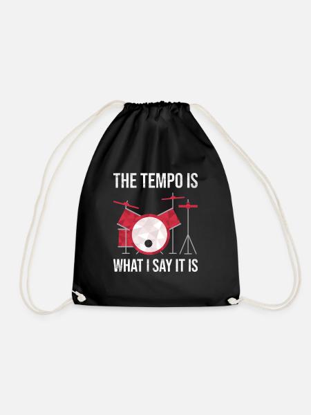 Drum Set Schlagzeug Tempo Rhythmus Humor Geschenk - Turnbeutel - Schwarz