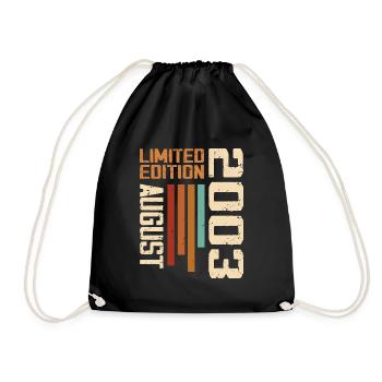 August 2003 Birthday Gift August 2003 August - Drawstring Bag - black - Front