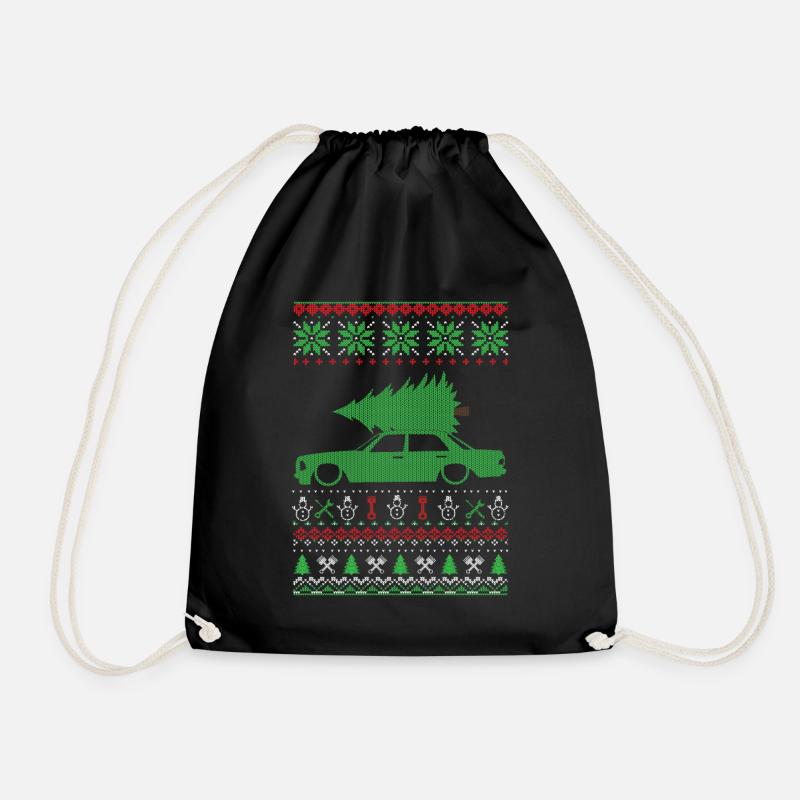 Christmas Ugly Sweater - Drawstring Bag - black