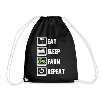 Eat Sleep Farm Repeat - Drawstring Bag - black - Front
