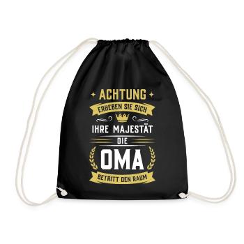 Attention! Her Majesty Grandma enters the room - Drawstring Bag - black - Front