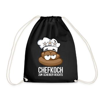 CHEFKOCH KOCH KOCHEN ZUM SCHEISSEN REICHTS - Turnbeutel - Schwarz - Vorne