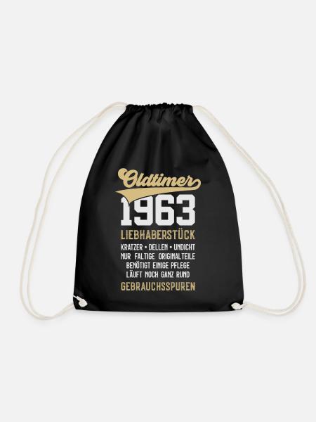 63. GEBURTSTAG OLDTIMER 1963 - Turnbeutel - Schwarz