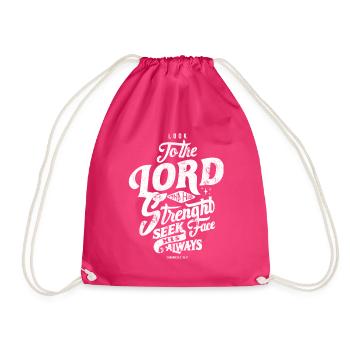 HERR STARK STÄRKER SPÜRCHE JESUS GOTT BIBEL MOTIVE - Turnbeutel - Fuchsia - Vorne