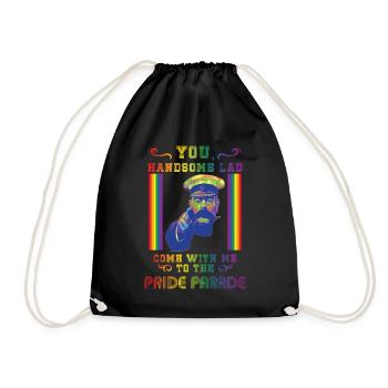 Come with me to the Pride parade - Drawstring Bag - black - Front