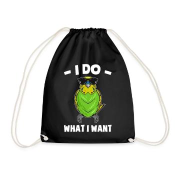 Budgerigar Pet Bird | Birds Gift Ideas - Drawstring Bag - black - Front