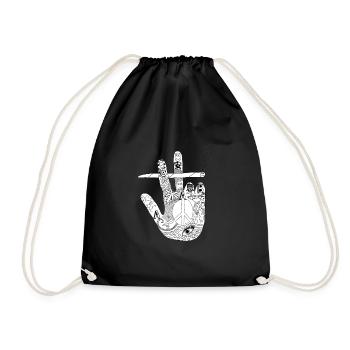 PEACE Hand - Sac de sport léger - noir - Devant