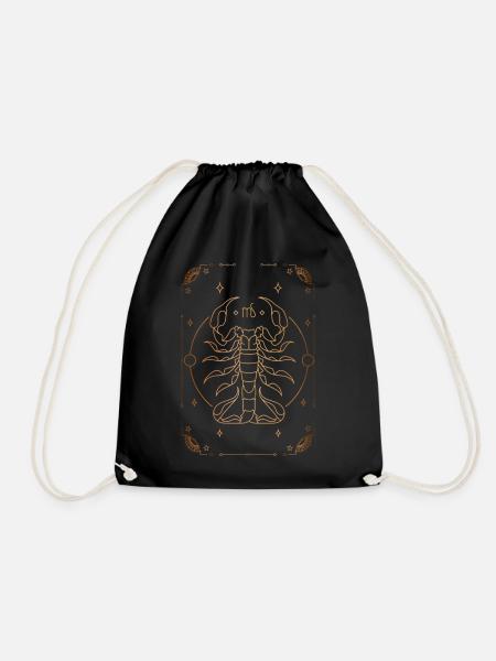 Sign of Scorpio: Constellation of the Zodiac - Drawstring Bag - black
