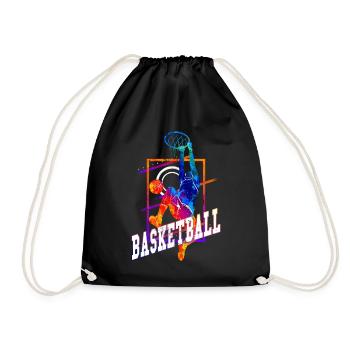 Basketball Basketballspieler Spieler Vintage Bunt - Turnbeutel - Schwarz - Vorne