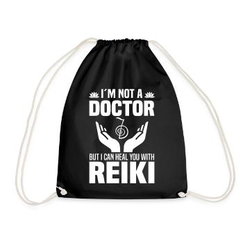 Reiki Geschenkideen | Reiki Meister Achtsamkeit - Turnbeutel - Schwarz - Vorne