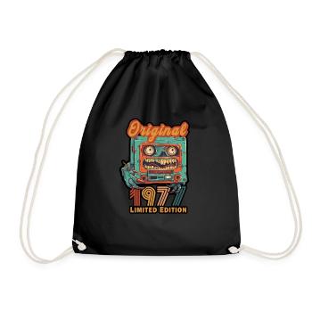 Original 1977 Limited Edition Cassette Vintage - Drawstring Bag - black - Front