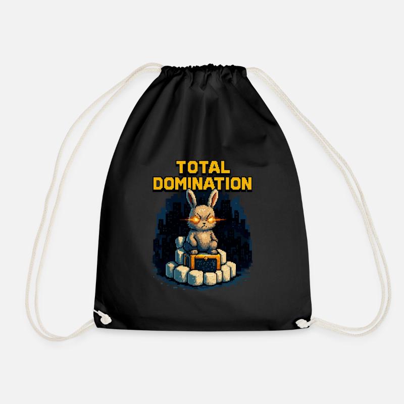 Pixel-Hase der Macht – Total Domination - Turnbeutel - Schwarz