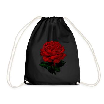 Rose vintage rouge - Sac de sport léger - noir - Devant
