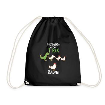 Evolution Of The T-Rex RAWR! Dino Huhn Geschenk - Turnbeutel - Schwarz - Vorne