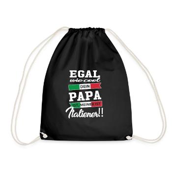 Egal wie cool Papa - Italien - Turnbeutel - Schwarz - Vorne