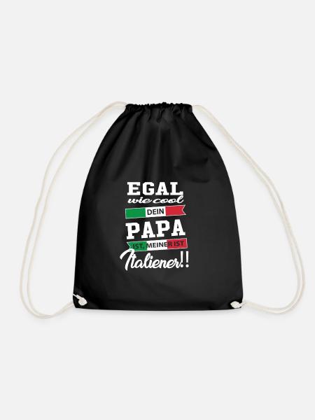 Egal wie cool Papa - Italien - Turnbeutel - Schwarz