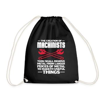 Machinist – CNC Programmer Funny Professional - Drawstring Bag - black - Front