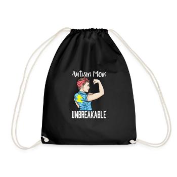 Autism Mom Unbreakable Autistic Child Support - Drawstring Bag - black - Front