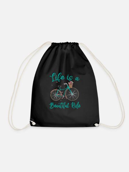 Life Is A Beautiful Ride Cycling Cyclist - Turnbeutel - Schwarz