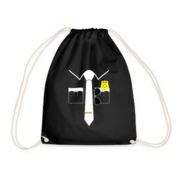 Polizei FBI Kostüm Karneval Fasching Verkleidung - Drawstring Bag - black - Front