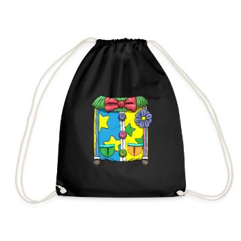 Karnvela Fasching Fastnacht Clown Kostüm - Drawstring Bag - black - Front
