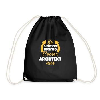 So Sieht Ein Richtig Cooler Architekt aus - Turnbeutel - Schwarz - Vorne
