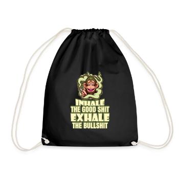Inhaler la bonne merde expirer la connerie 420 Weed - Sac de sport léger - noir - Devant