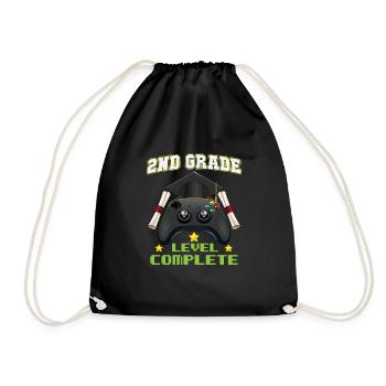 2nd Grade Level Complete Elemenatary Graduation - Drawstring Bag - black - Front