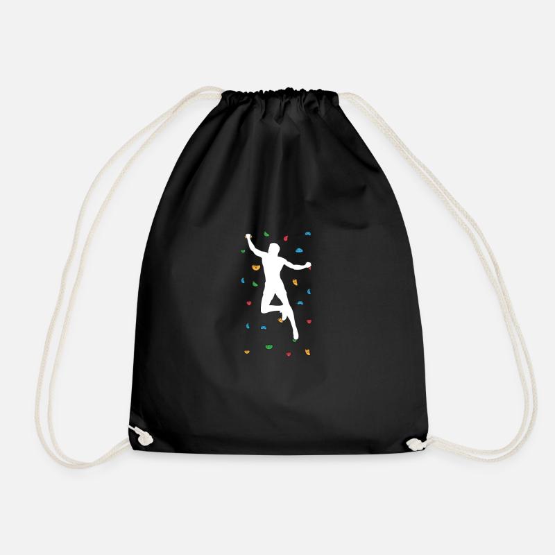 Rock Climbing Bouldering Wall Climber - Drawstring Bag - black