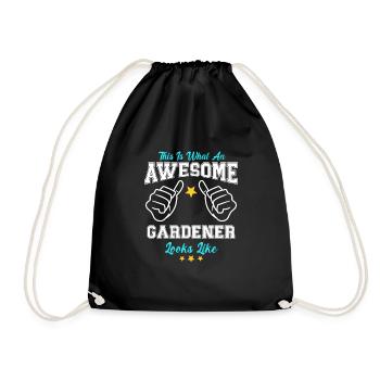 This Is What An Awesome Gardener Looks Like - Drawstring Bag - black - Front
