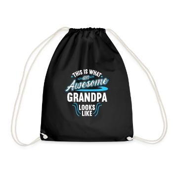 This Is What An Awesome Grandpa Looks Like - Drawstring Bag - black - Front