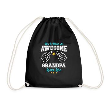 This Is What An Awesome Grandpa Looks Like - Drawstring Bag - black - Front