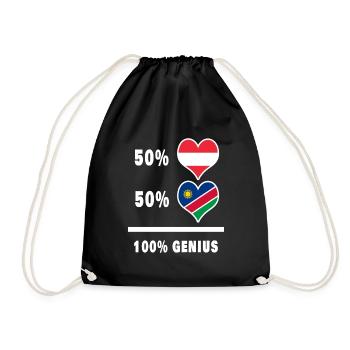 Österreich und Namibia genial / Geschenk - Turnbeutel - Schwarz - Vorne