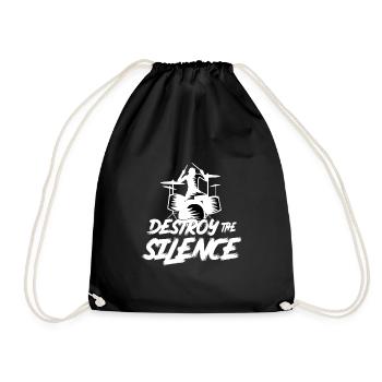 destroy the silence Schlagzeuger Gitarrist - Turnbeutel - Schwarz - Vorne
