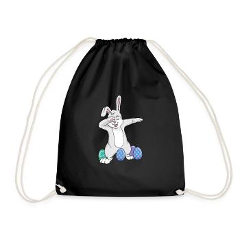 Dabbing Easter Rabbit Dad Dance Easter Eggs - Drawstring Bag - black - Front