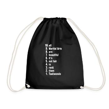 Taekwondo Kampfsportler Kampfsport Geschenk - Turnbeutel - Schwarz - Vorne