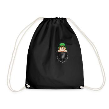 Funny Saint Paddy's Shenanigans Gift IDea - Drawstring Bag - black - Front