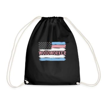 Idée cadeau de charpenterie de bûcheron de la fierté américaine - Sac de sport léger - noir - Devant