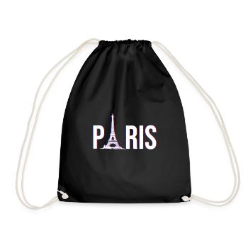 Paris Eiffel Tower - Drawstring Bag - black - Front