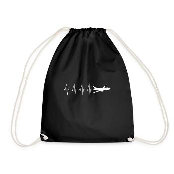Battement de coeur d'avion - Sac de sport léger - noir - Devant