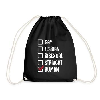 Gay Lesbienne Bisexuelle Hétéro Humain - Sac de sport léger - noir - Devant