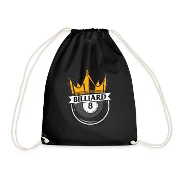 Billiards Pool Billiards Billiards Ball Billiards Cook 8Ball - Drawstring Bag - black - Front