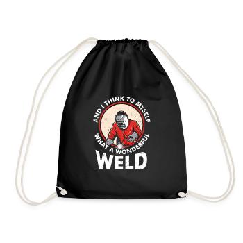 Welder Occupation Heat Steel Gas WIG MAG Welding - Drawstring Bag - black - Front