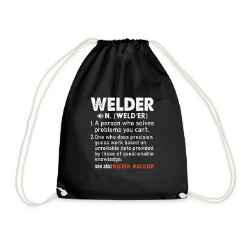 Welder Occupation Heat Steel Gas WIG MAG Welding - Drawstring Bag - black - Front