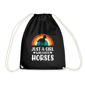 Équitation Chevaux Filles Étalon Poulain Animal Sports équestres - Sac de sport léger - noir - Devant