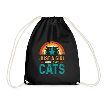 Chat Chats Animal Animal De compagnie Fille Chat Dame - Sac de sport léger - noir - Devant